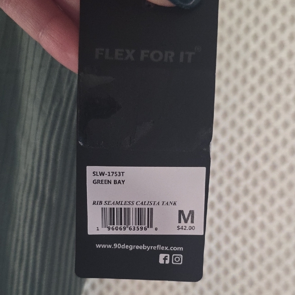 90 Degree By Reflex Olive Ribbed Tank Top - Picture 5 of 8